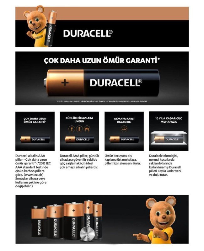 Duracell 6 Lı AAA İnce Kalem Pil-TB36454