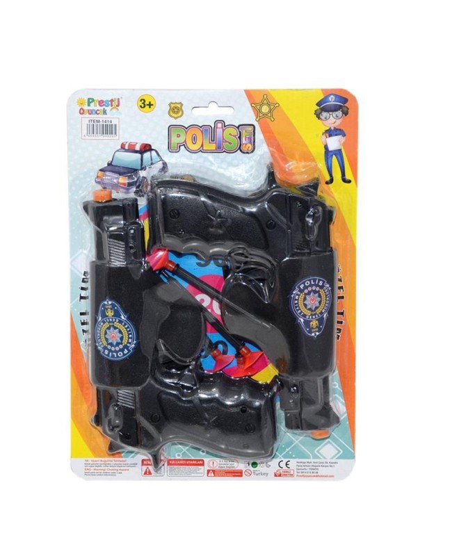 FAB 1414 2'li Silahlı Polis Oyun Seti -Prestij