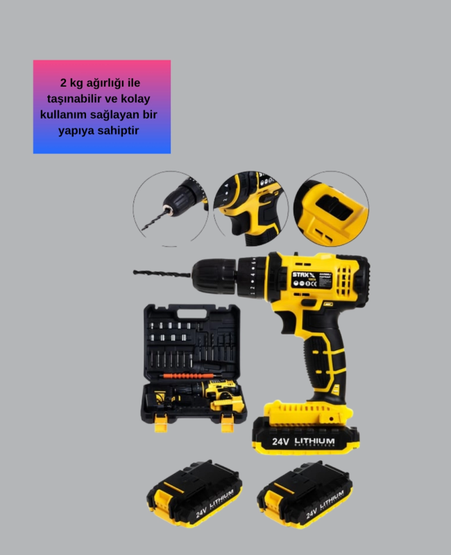 Hafif ve Ergonomik 12V Kablosuz Matkap | Hızlı Şarj ve Uzun Pil Ömrü