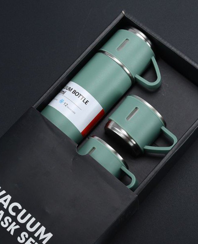 Paslanmaz Çelik Bardaklı Termos Seti 500 ML Paslanmaz Çelik Bardaklı Termos Seti 500 ML
