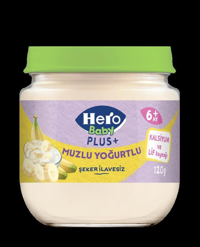 Hero Baby Muzlu Yoğurtlu Kavanoz Mama 120 Gr Hero Baby Muzlu Yoğurtlu Kavanoz Mama 120 Gr