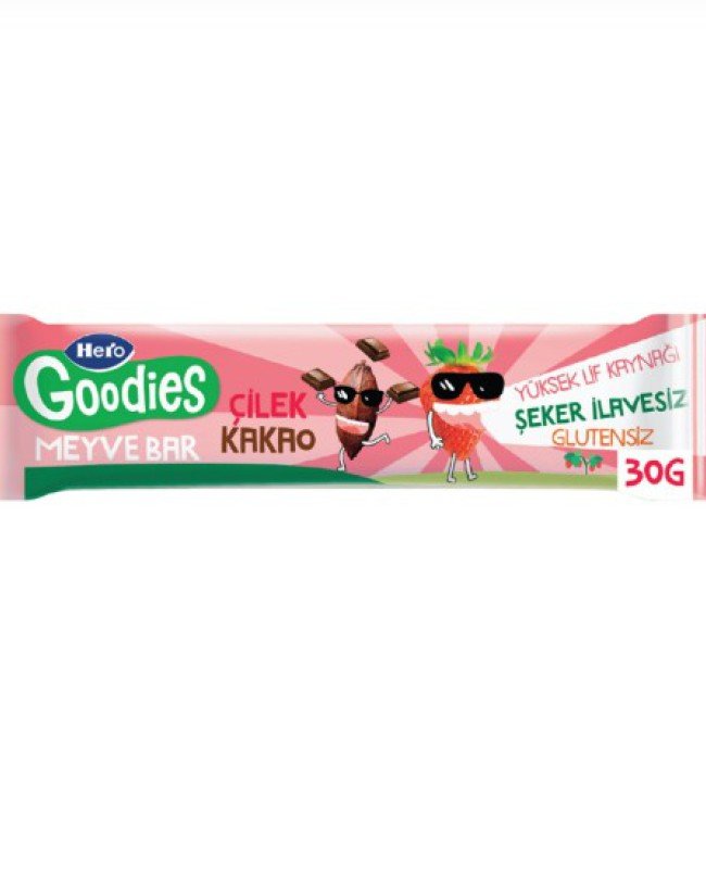 Hero Goodies Çilek Kakao Meyve Bar 30 Gr