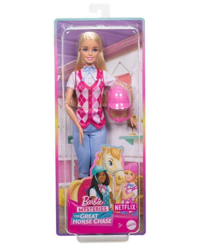 HXJ38 Barbie Binici Bebek - Malibu -Barbie Mysteries: The Great Horse Chase