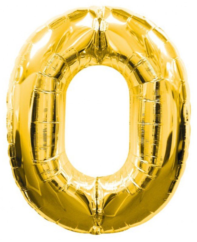 0 Rakamlı Folyo Balon Gold Renk  40 inç