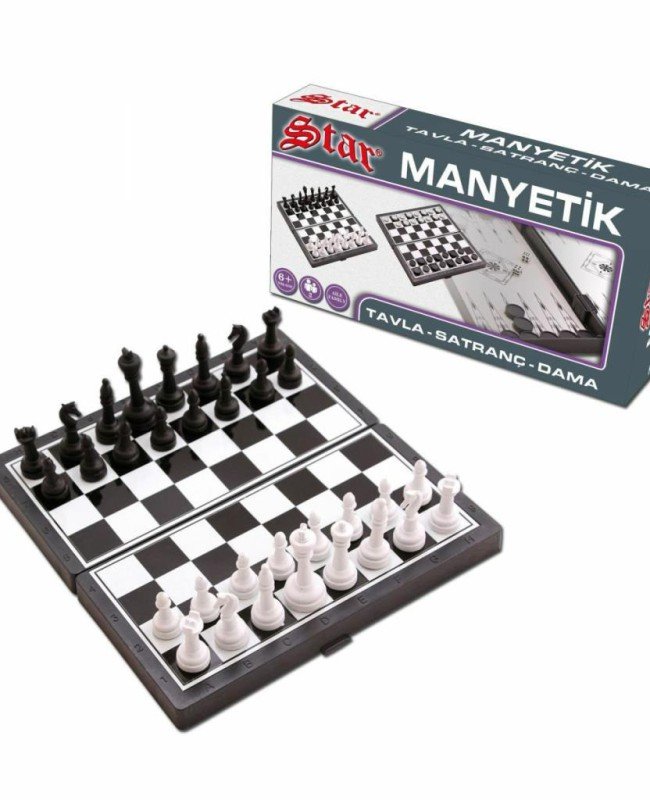 1050170 Manyetik Satranç-Tavla 2si 1 Arada -Starokey