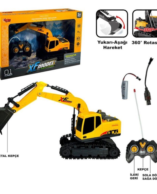XFG-789-410B Uzaktan Kumandalı Full Fonksiyon Şarjlı XFModel Kazıcı (Metal Kepçe)