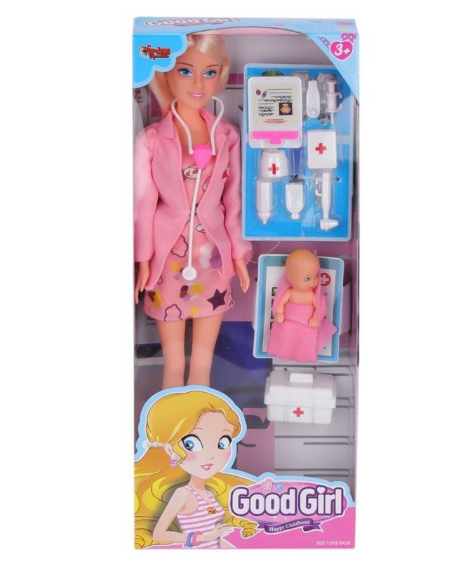 WG-115225A Aksesuarlı Doktor Bebek 29 cm -Vardem WG-115225A Aksesuarlı Doktor Bebek 29 cm -Vardem