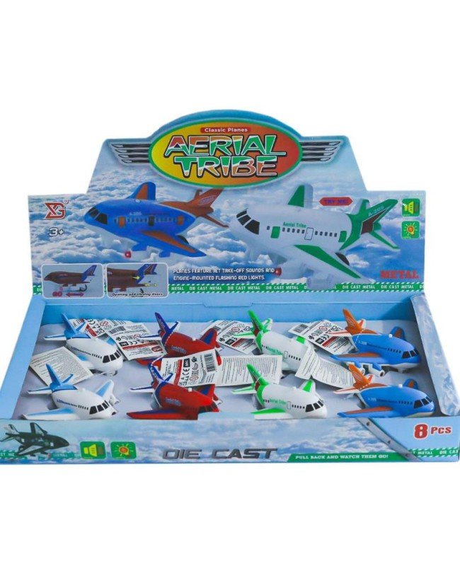 XG879-209 Sesli Işıklı Metal Çek Bırak Uçak -Birliktoys